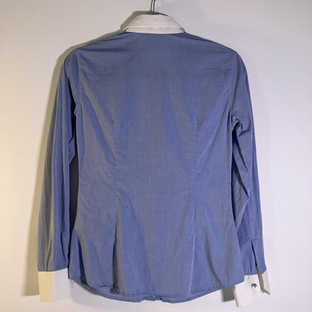 Daniele Alessandrini Shirt Womens 42 Contrast Collar Cuffs‎ Made in Italy Dressy - Picture 2 of 16